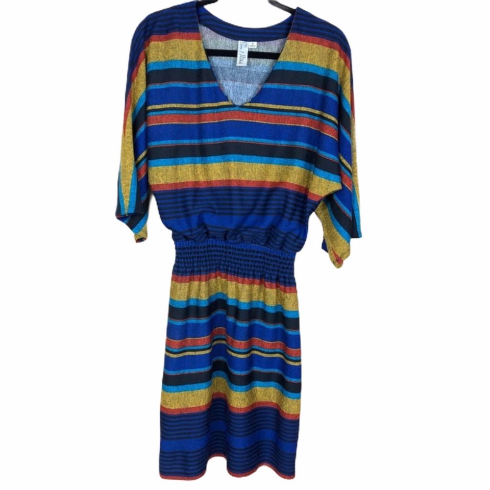 EMMA & MICHELE Striped Dress Dolman Sleeve